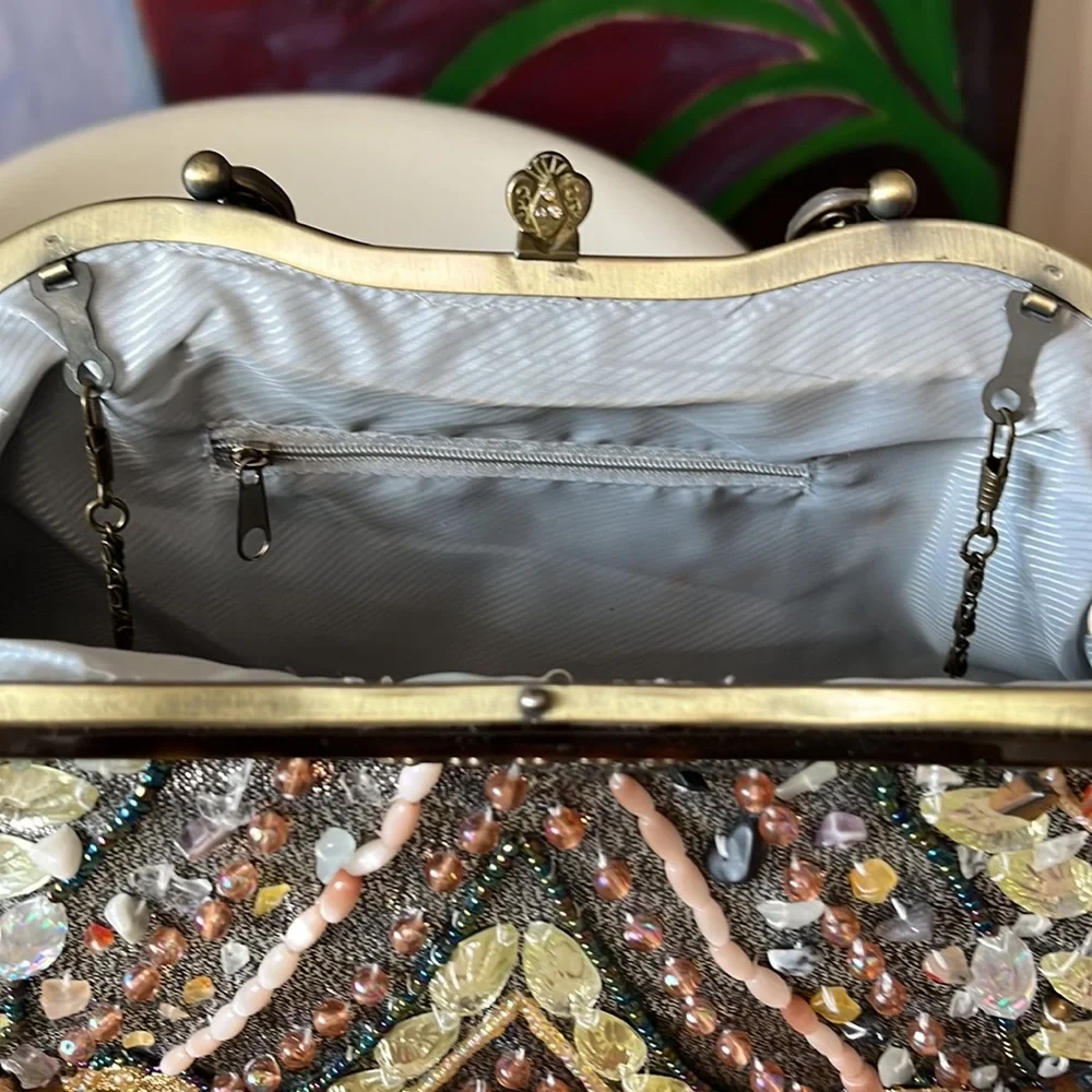 Vintage Repo Lucite Beaded Colorful Bag - Picture 9 of 11